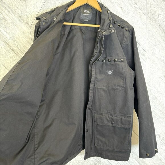 Vans Drill Chore Coat Mens Size XL Black Custom Studded Punk Emo Grunge Rocker - Picture 7 of 10